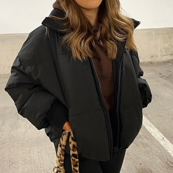 Contemporary Puffer Coat - black - Picture 2 of 11